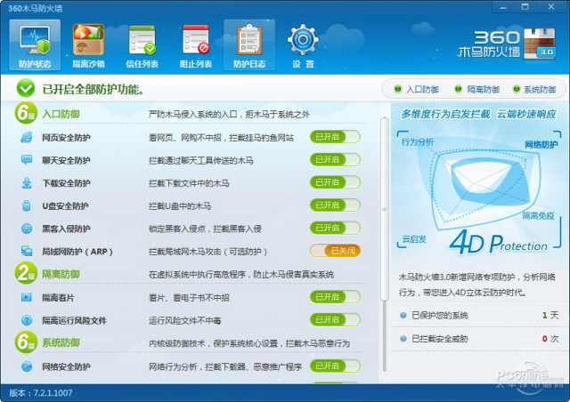 实时监控横评 QQ对比360